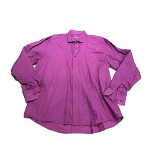 Brandolini Mens Long Sleeve Button Up Shirt Size 44 - 17 1/2 Purple Designer